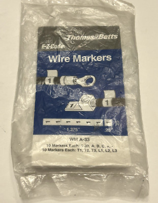 THOMAS & BETTS EZ Code WM A-33 Wire Markers Booklet - New