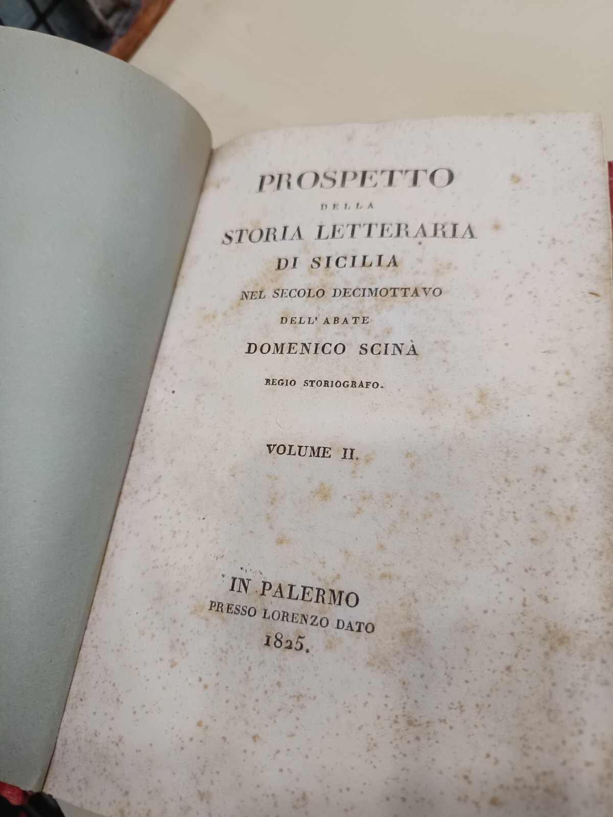 Scina ' PROSPETTO DELLA STORIA LETTERARIA di Sicilia nel secolo ... 3 vol 1824