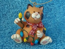 Cat Tangled In Christmas Lights Christmas Ornament