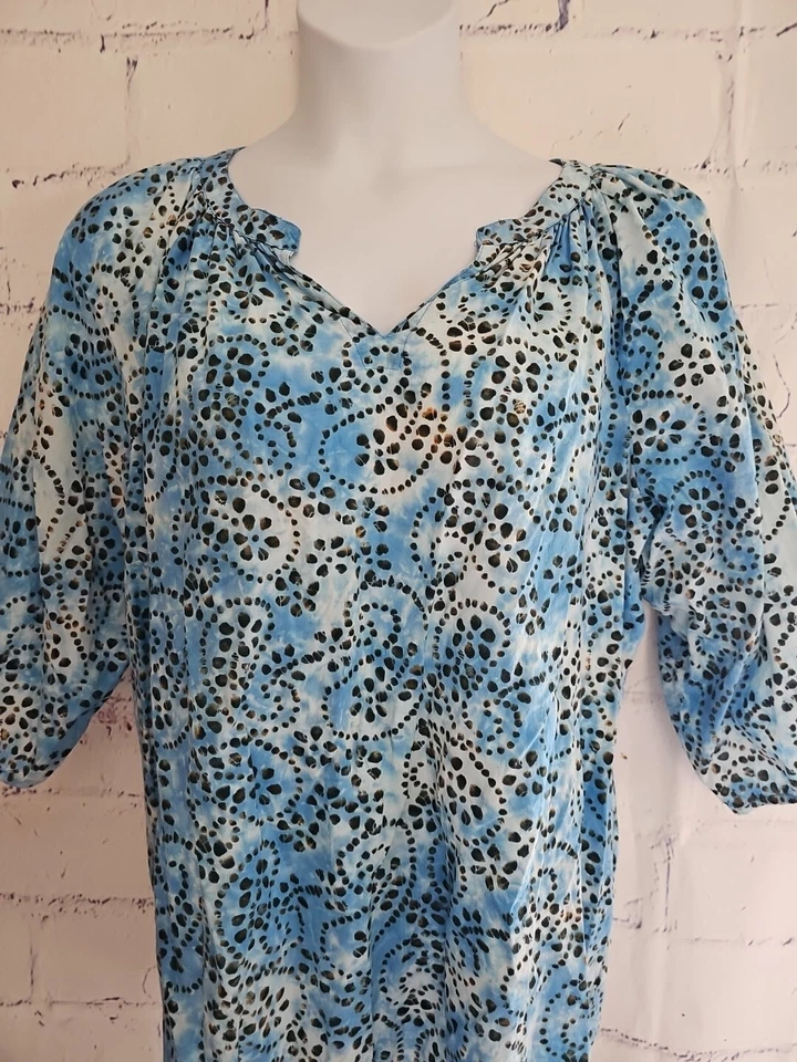 Blusa túnica pulóver Westbound Plus 2X azul cachemira Dolman manga 3/4 cuello en V Foto 2 de 4