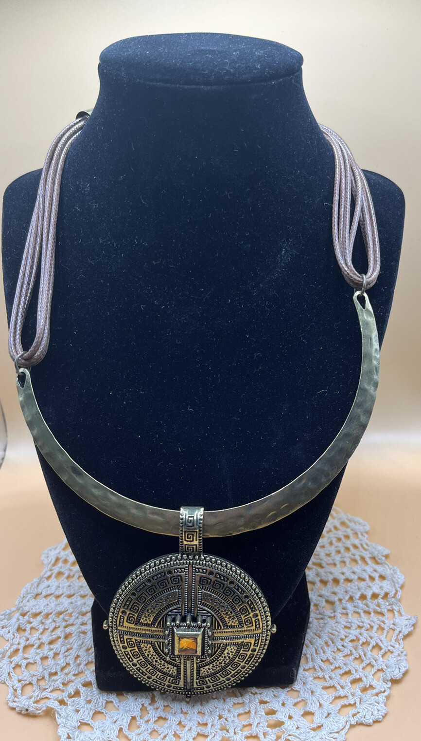 Hammered Statement Necklace - image 1