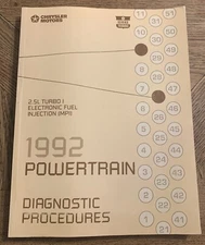 1992 Chrysler Powertrain 2.5L Turbo Electronic Diagnostic Procedures Shop Manual