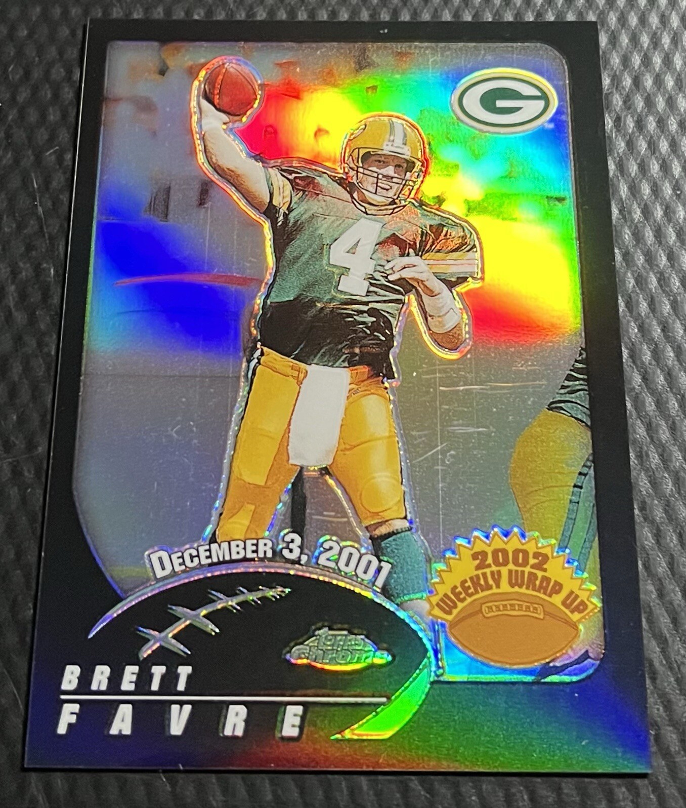 2002 Brett Favre Packers 483/599 Topps Chrome Weekly Wrap Up Black Refractor 157