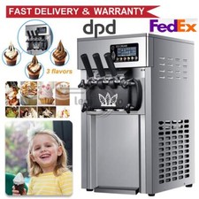 Vending Freezing Machine Soft Ice Cream Maker Commercial 3 Flavors Sweet Cones