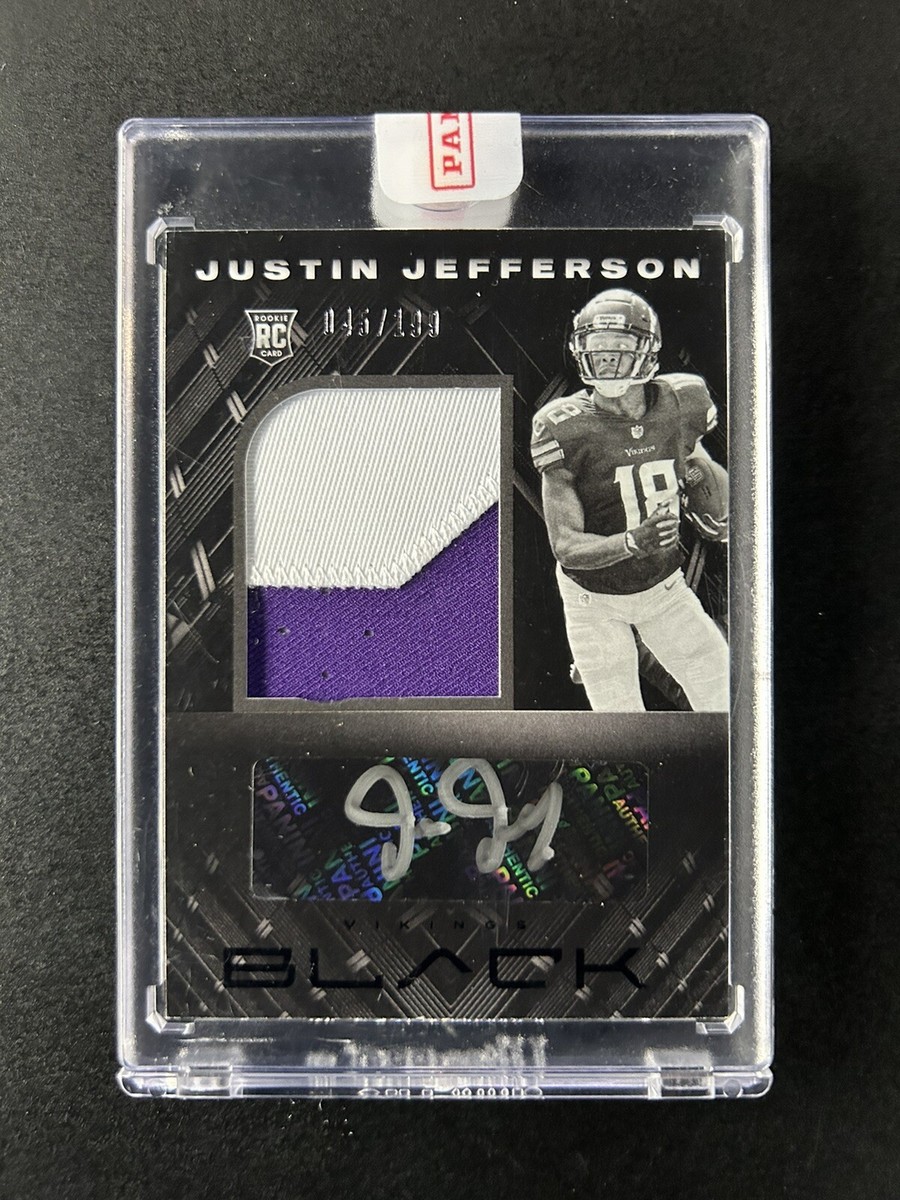 2020 Panini Black JUSTIN JEFFERSON 2 Color Rookie Patch Auto RPA