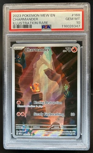 2023 Pokemon SV 151 Charmander Illustration Rare #168/165 PSA 10 GEM MINT