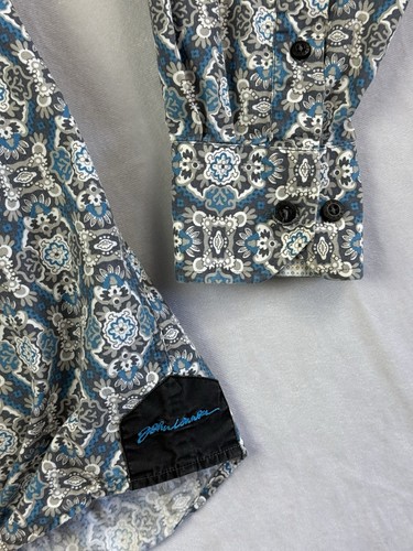 John Lennon Men’s Button Up Shirt Size Med Long Sleeve Flip Cuff Paisley Unique - Picture 9 of 10