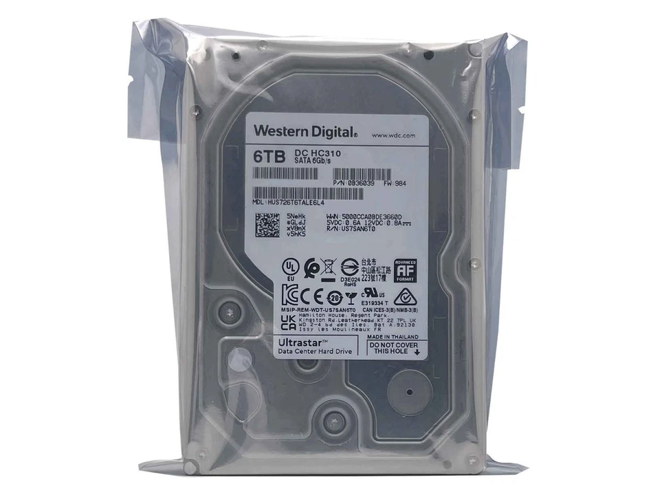 WD DC HC310 6TB 7200RPM SATA 6Gb/s 3.5in Enterprise Hard Drive -HUS726T6TALE6L4 - Image 4 of 4