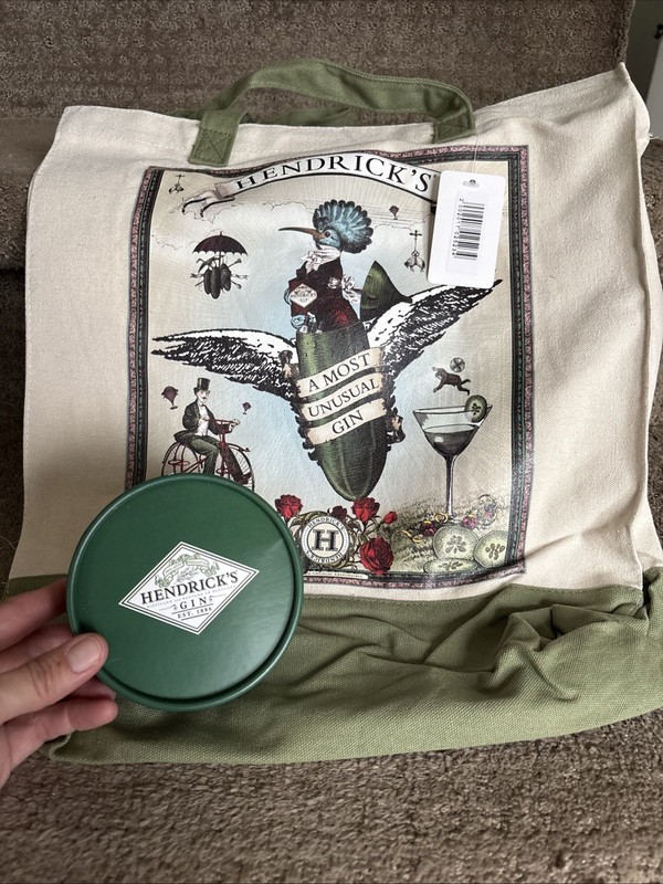 Hendricks Gin Canvas Bag And Coaster Set NEW!