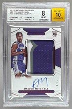 Davion Mitchell 2021 National Treasures 137 NBA 75th RC Patch Auto /75 BGS 8/10