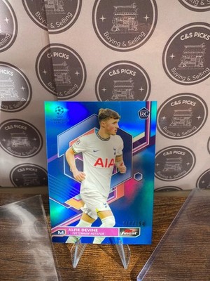 2022-23 Topps Finest UCL Alfie Devine Purple Refractor Rookie RC /150 Spurs