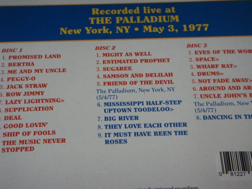 Grateful Dead DAVE'S PICKS 50 May 1977 Palladium NYC 5/3/77 3CD New #10378/25000 - Image 3 of 4