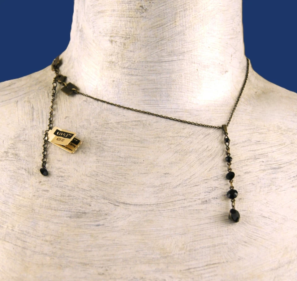 Konplott Kette bronze "Disco String" Swarovski Strassteine schwarz neu - Bild 3 von 4