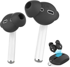 3 Pairs Airpods Ear Tips Silicone Earbuds Cover Added Storage Pouch