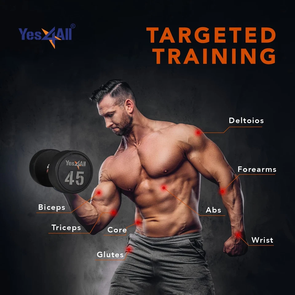 Mancuerna de uretano Yes4All Premium - 20 libras Foto 4 de 4