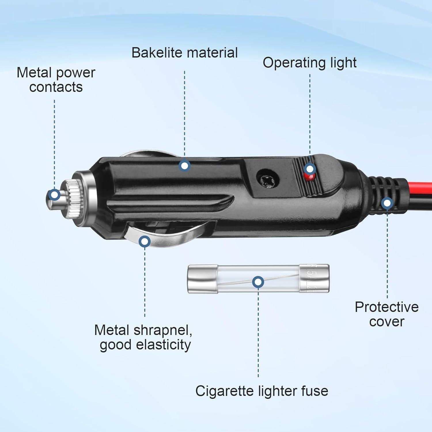 14AWG XT60 Female Connector to Cigarette Lighter Male Adapter connector 