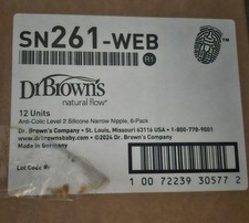 Dr. Brown s Natural Flow Anti-Colic, Level 2 Nipples 12 Packs of 6, 72 Total