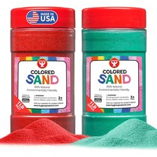 Hygloss 1lb Red  Green Colored Sand for Kids Crafts, Sensory Play, Art Projects