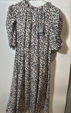 Adrianna Papell Womens Multicolor Print A-Line Dress Size Medium With Tag