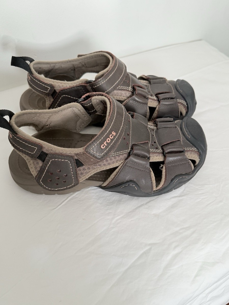Crocs Men’s Size Brown Fisherman Slip-On Sandals