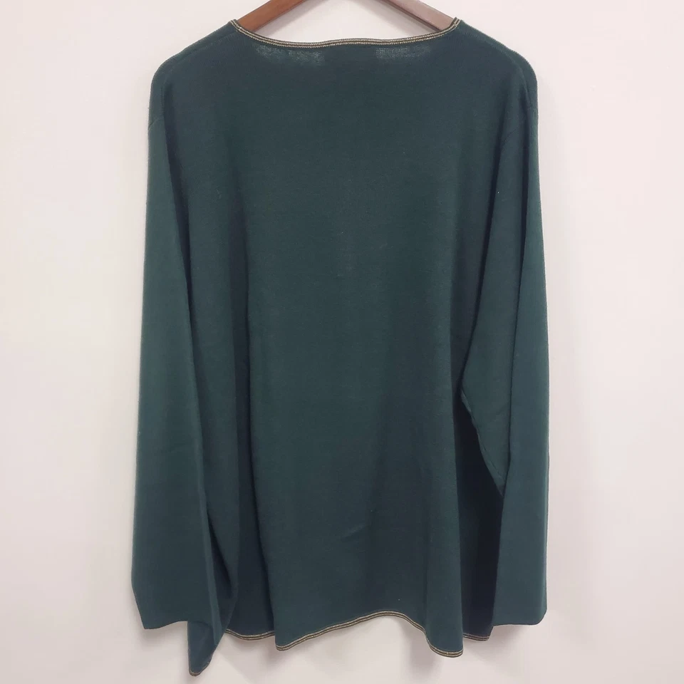 Cárdigan bordado floral tejido Carol Patterson para mujer talla 3X vacaciones artístico Foto 3 de 4