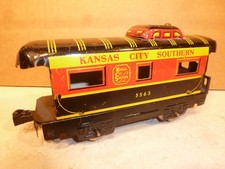 Uncommon Marx O-Gauge Train #5563 Kansas City Southern 4-Wheel Tin Caboose