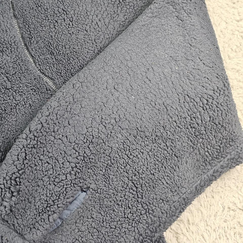 True Grit Sherpa Vellón Camisa Chaqueta Para Hombres XL Azul Gris Botón Frontal Chaqueta Foto 4 de 4