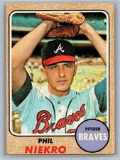 1968 Topps - Phil Niekro #257 - HOF VG-EX *TEXCARDS*