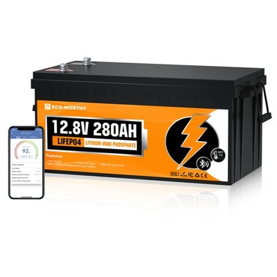 12V 280Ah Bluetooth LiFePO4 Lithium Batterie mit BMS Solarbatterie Solaranlage