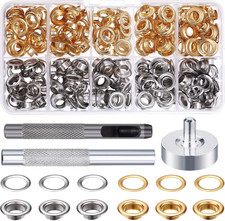 1/4 Inch Grommet Kit 100 Sets Grommets Eyelets with 3 Pieces Install Tool Kit...