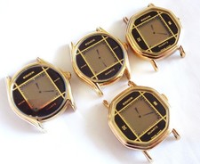 Vintage Lot 4 EDOX Swiss Made Gold Plated Dig...
