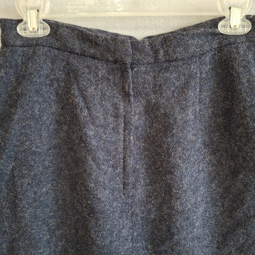 Vintage Intuitions Size 8 Gray Pure Wool Midi Skirt Pockets Made USA Zipper - Picture 9 of 16