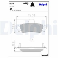 Bremsbelagsatz Scheibenbremse Delphi LP1725 FüR Cougar Ford Mondeo 2 Turnier BNP