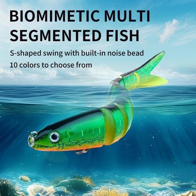 Angelköder mit 8 Segment Design Sinking Wobbler für Barsch 135cm Multicolor
