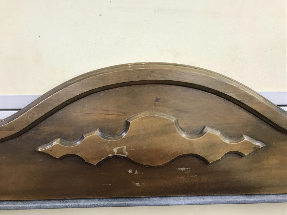 "Pedimento arquitectónico antiguo ornamentado tallado madera recuperada sobre puerta - 48""" Foto 2 de 4