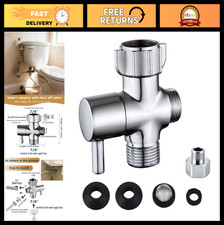 Brass T Adapter with Shut-off Valve, 3-Way Tee Connector for Bidet Sprayer