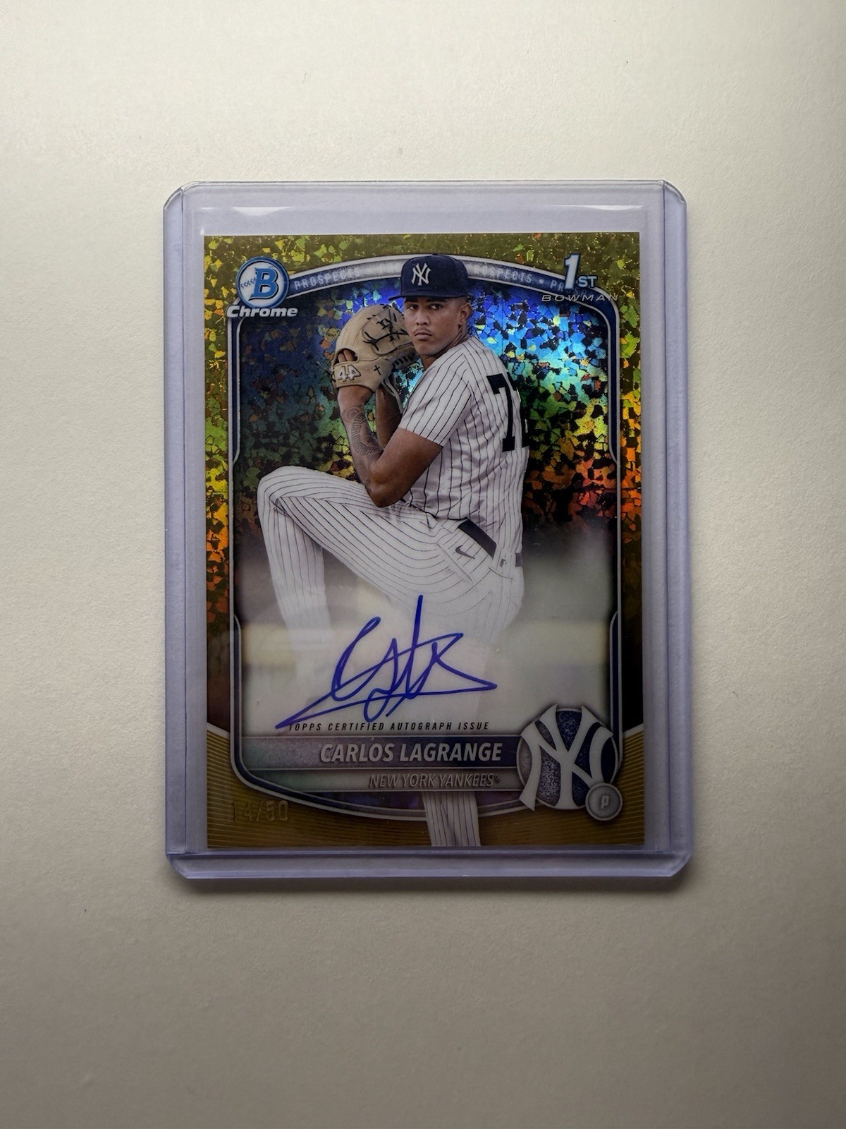 2025 Bowman Chrome - Carlos Lagrange 1st Bowman Auto Gold Diamond Refractor /50