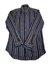 Vintage Ike Behar New York Mens Size Small Long Sleeve Button Down Dress Shirt 