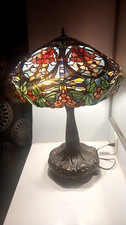 vintage tiffany style dragonfly/floral table lamp