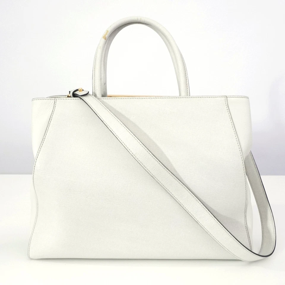 Auténtico bolso de hombro FENDI 2 Jours 8BH250 blanco Italia 129-2516 #53634A Foto 3 de 4