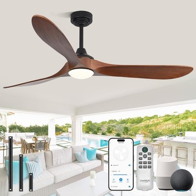 72   Large Modern Ceiling Fan w/ Light & Remote, 6 Speed Reversible Quiet App