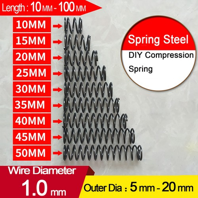#ad Spring Steel 1.0mm Wire Diameter Compression Springs Small Pressure Coil Spring $4.87