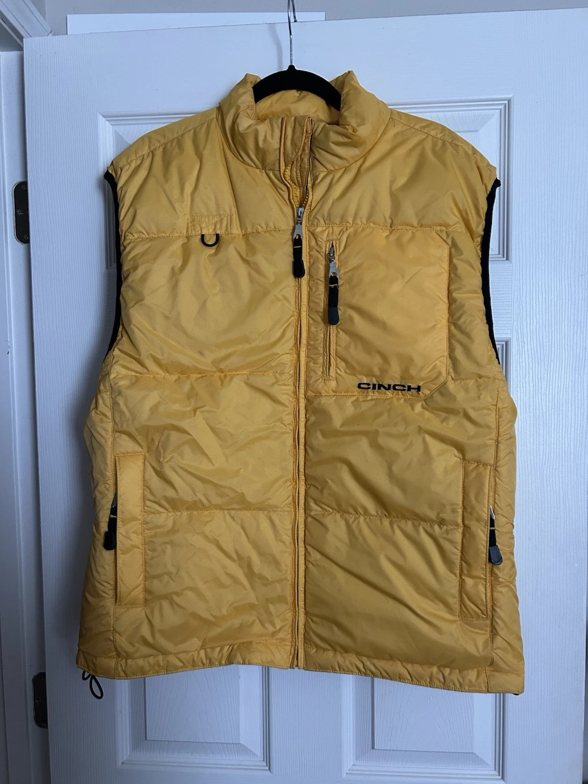 Cinch NWOT Yellow Down Filled Full Zip Puffer Ski Outdoor Snow Vest Mens Large