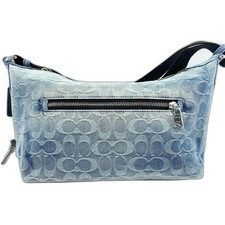 Authentic COACH Denim Fin Shoulder Bag blue WS30838