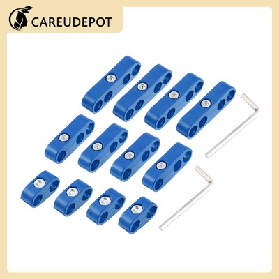 2 Set 8mm Universal Car Engine Spark Plug Wire Separator Looms Dividers Blue New