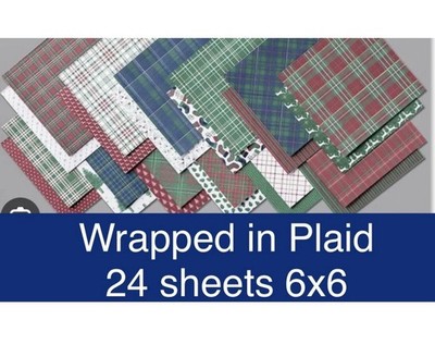 Stampin Up WRAPPED IN PLAID Designer Series Paper DSP  24 Sheets 6x6, 1/2 pack