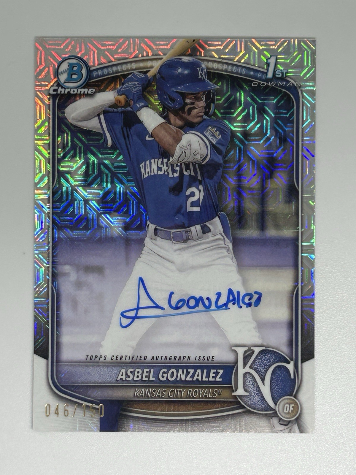 2025 1st Bowman Chrome - Asbel Gonzalez - Auto HTA Choice Refractor # /150