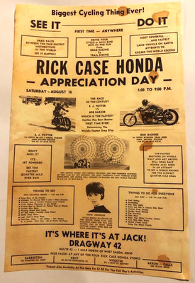 EJ Potter MICHIGAN MADMAN Art Arfons Jet Car Biggest Drag Racing Ever Poster E J