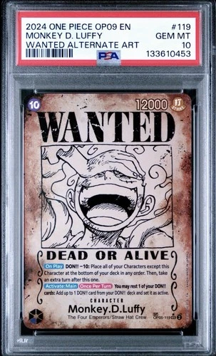 2024 ONE PIECE OP09-EMPERORS IN THE NEW WORLD #119 MONKEY D. LUFFY PSA 10