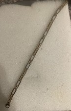 9ct Two Col Gold Flat Link Bracelet Approx 7.5inches And 7grams